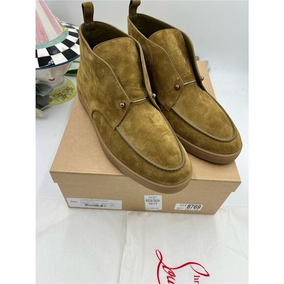 Men\'s Christian Louboutin CHAMBELISS suede boots size 45/12 US made in Italy main image 8